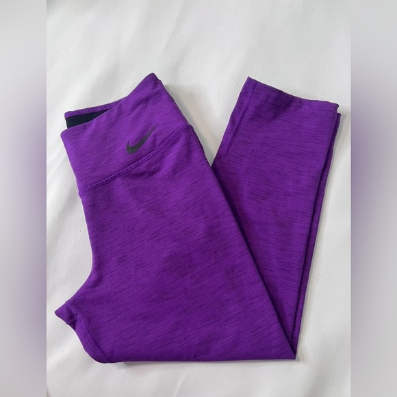 NIKE Dri-Fit Purple Running Capri Cropped Leggings Pants Womens Size Small - Picture 2 of 11